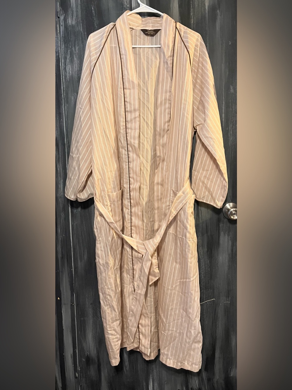 Sears Beige and White Striped Robe